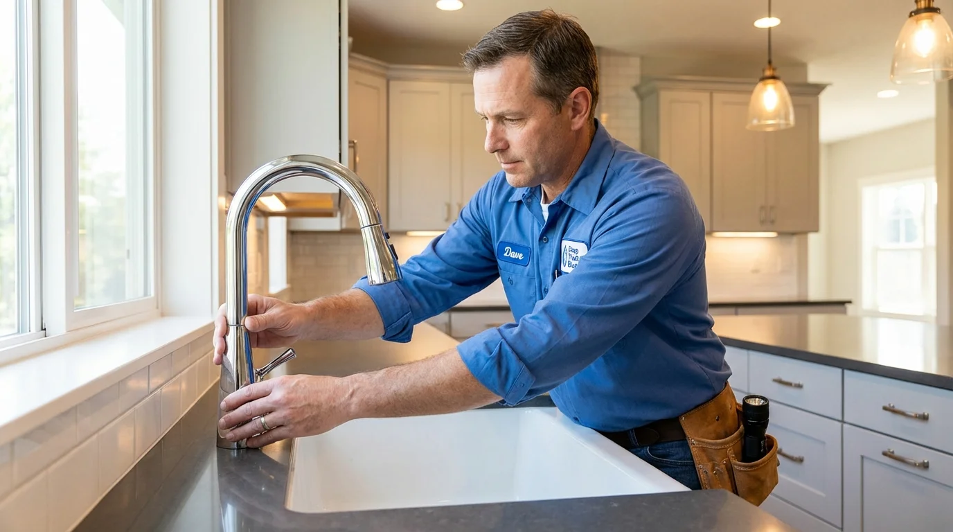 Kitchen faucet installation by Johns Plumbing LLC in Wellesley