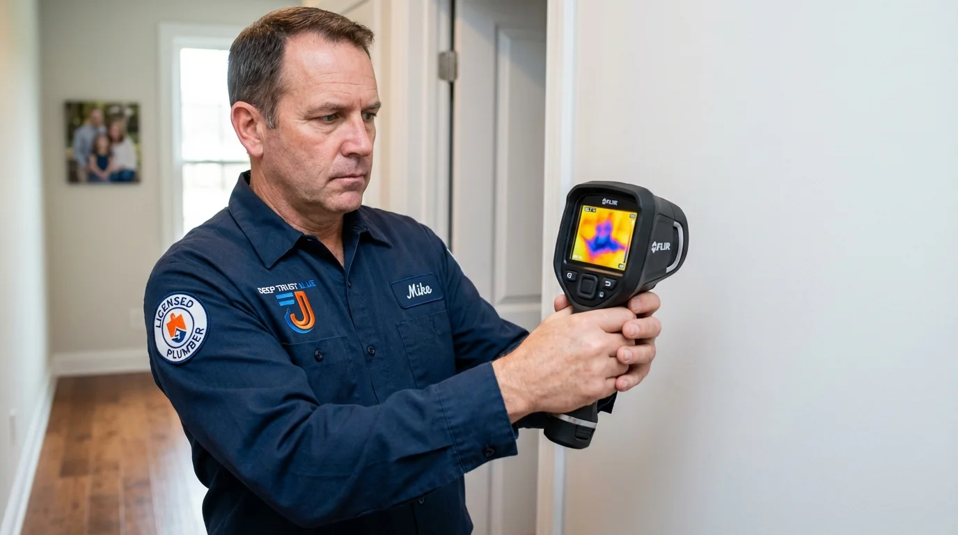 Thermal imaging leak detection by Johns Plumbing LLC in Wellesley